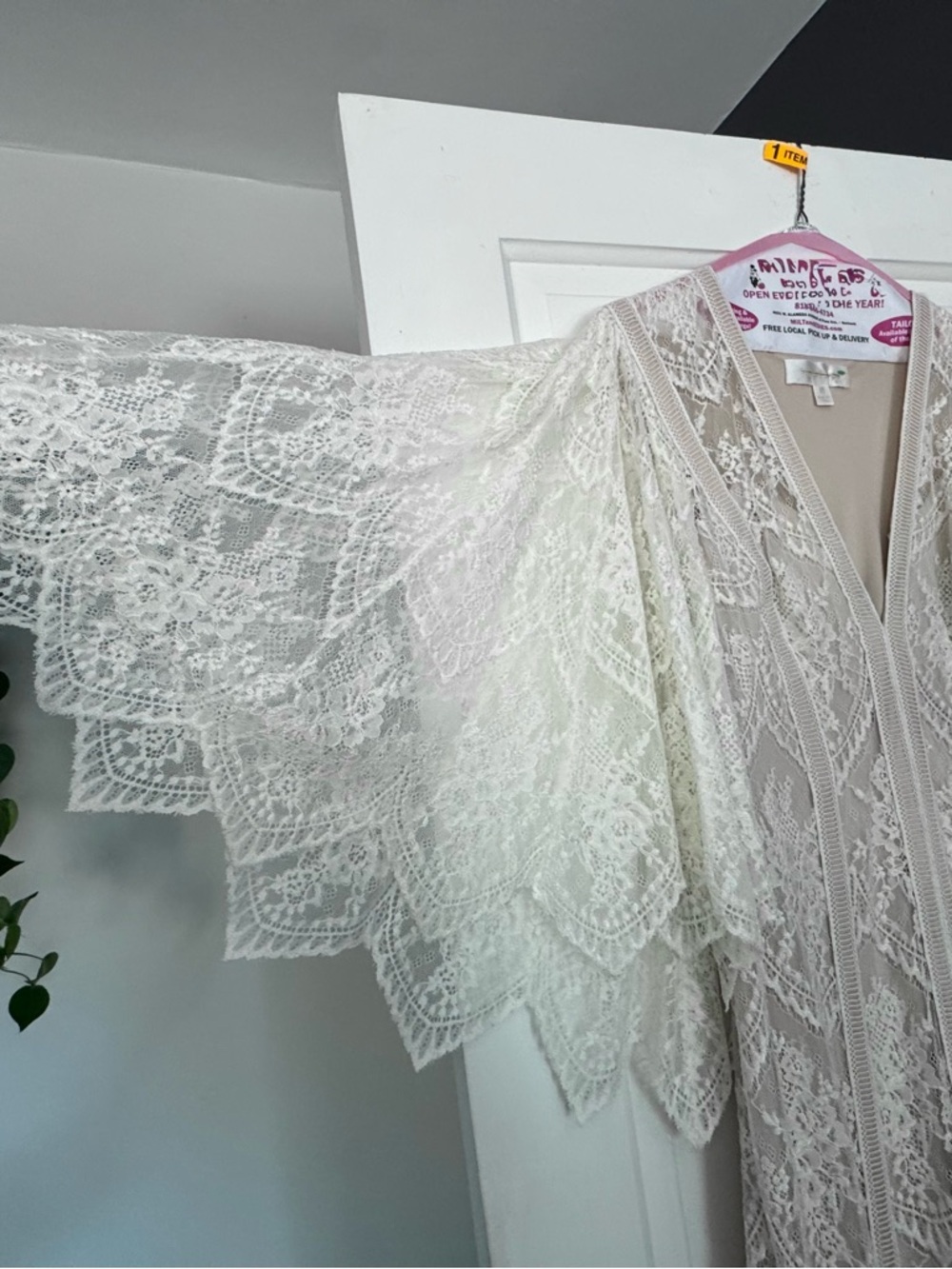 Anthropologie BHLDN x Tadashi Shoji Lorene Dress Boho Lace size 10 white/cream - Picture 6 of 13